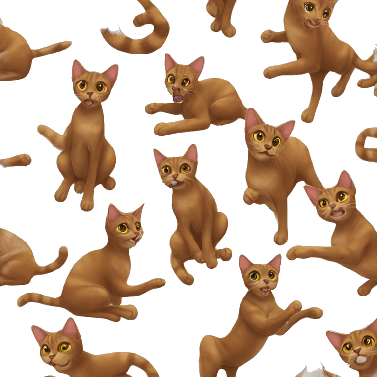 Abyssinian cat playing emoji