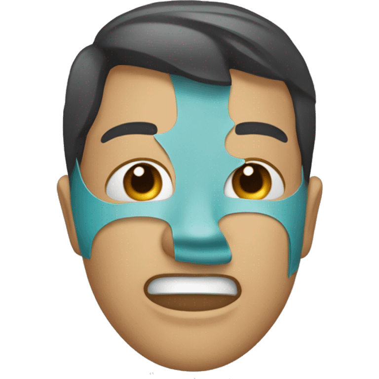 un émoji qui pleure ayant un masque qui sourit emoji