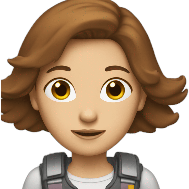 women with brown hair on the rocket emoji