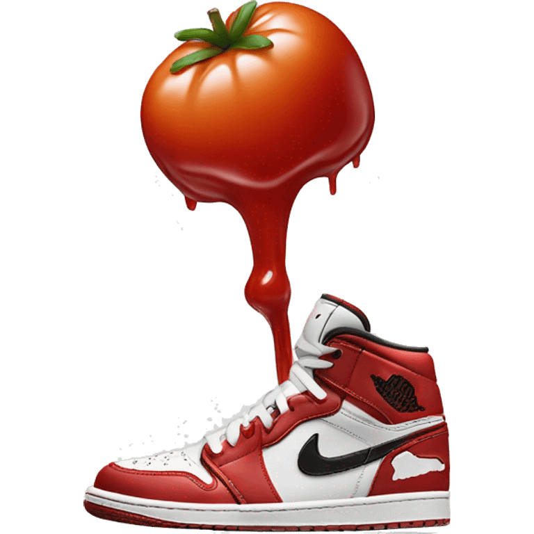 nike Jordan shoe with ketchup dripping down emoji