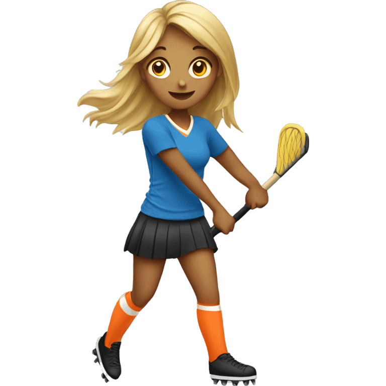 girl playing field hockey emoji