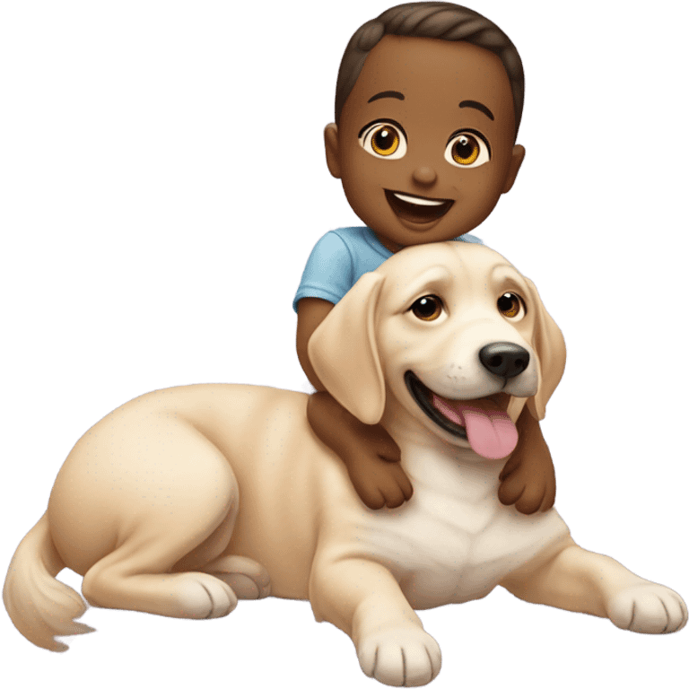 Baby riding a dog emoji