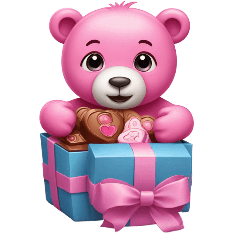 cute pink Valentine’s Day bear  emoji