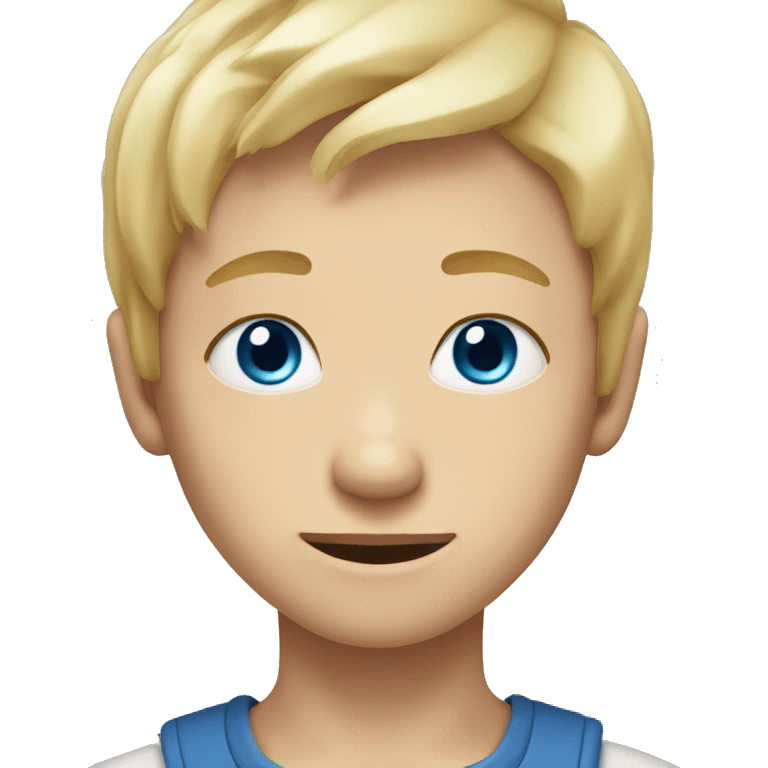 young boy with blonde hair and blue eyes  emoji