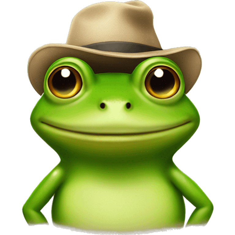 Frog wearing a hat emoji