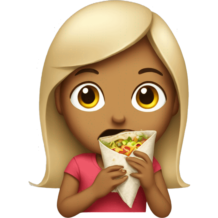 girl eating burrito emoji