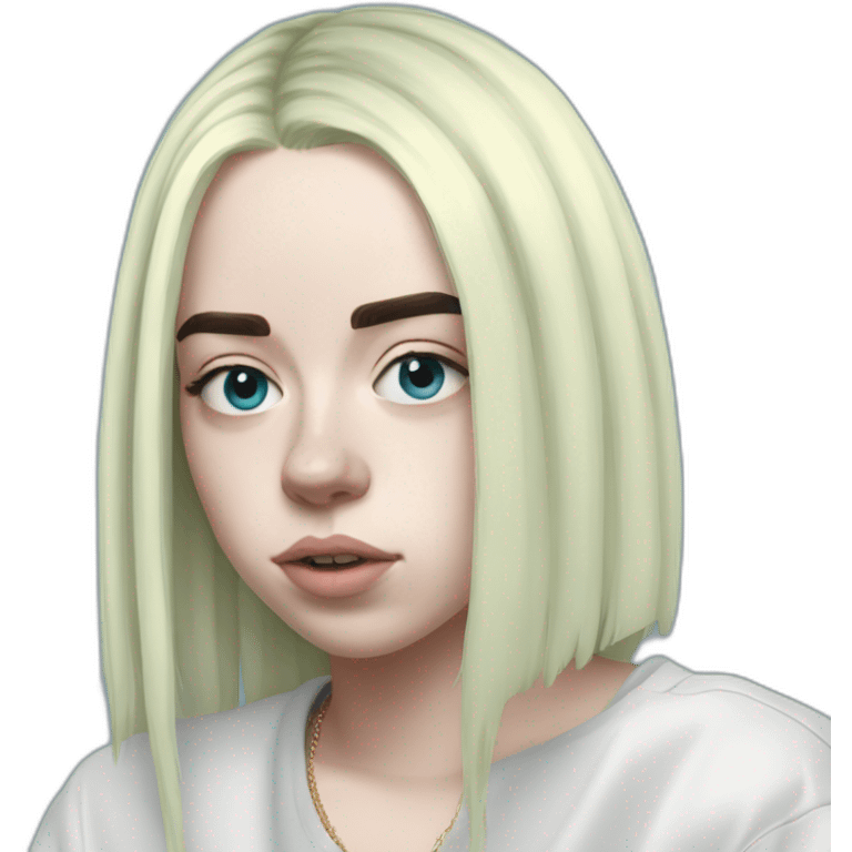 Billie eilish cheveux bleu emoji