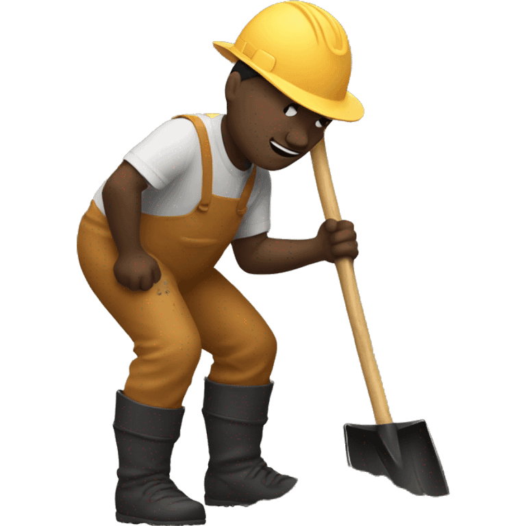 Man digging up mud with shovel emoji