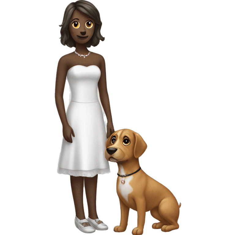 a Dog marrying a girl emoji