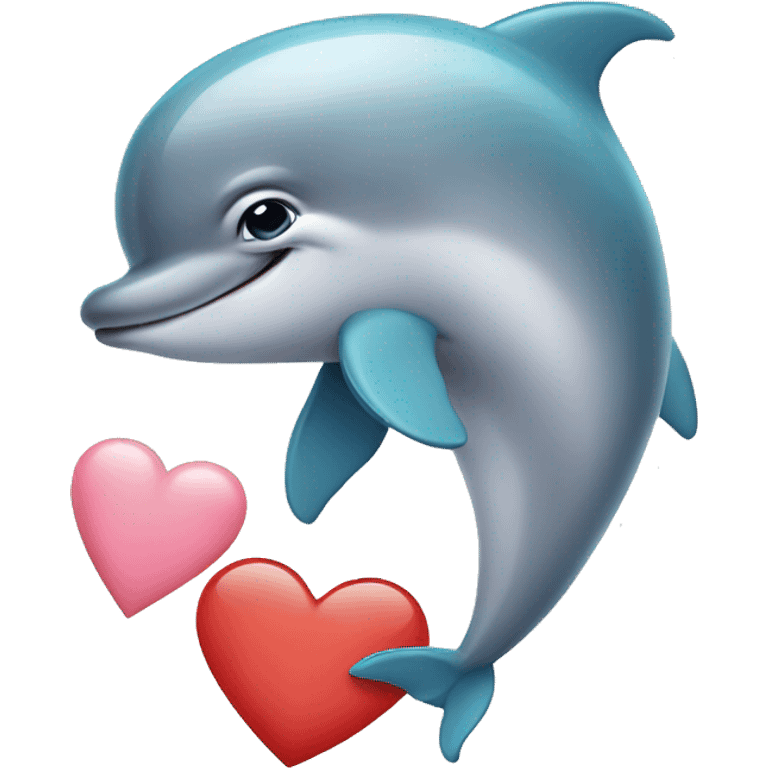 dolphin with heart eyes wearing a dress  emoji