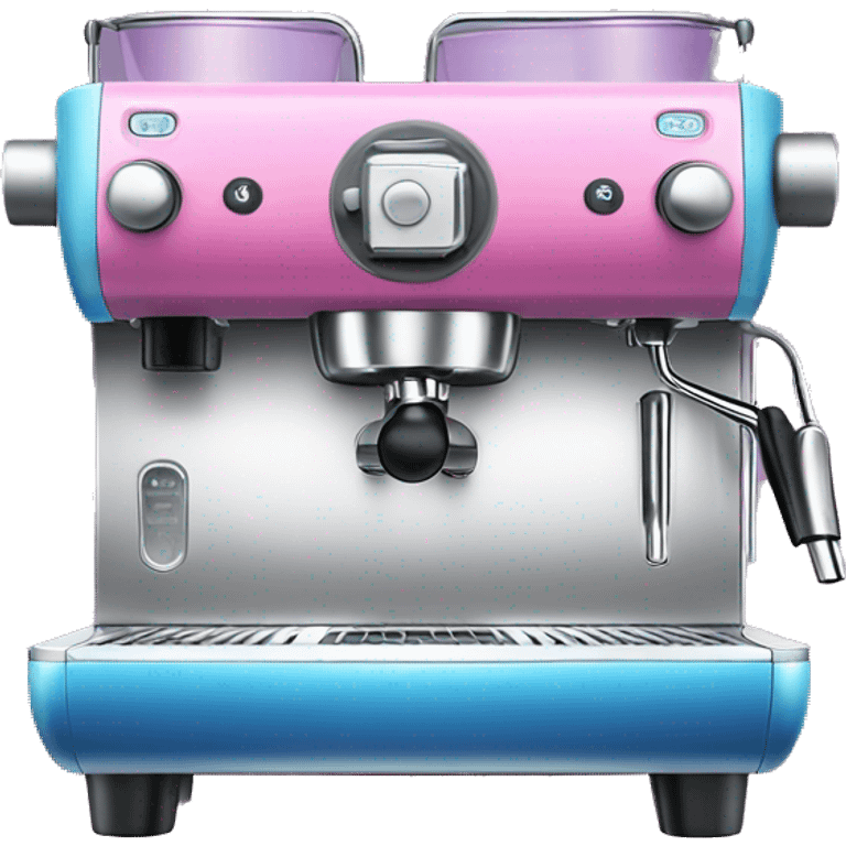 Pink and blue gradient hue espresso machine emoji