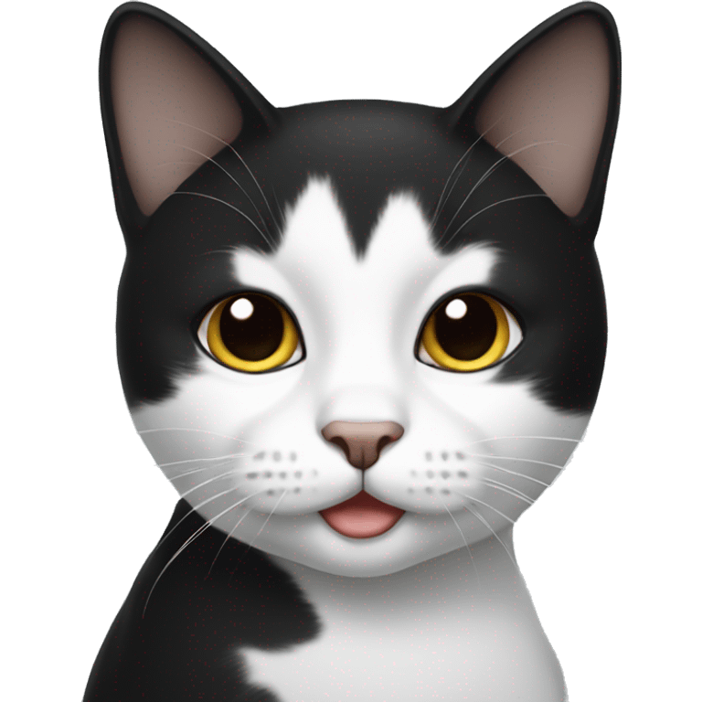 black and white cat emoji