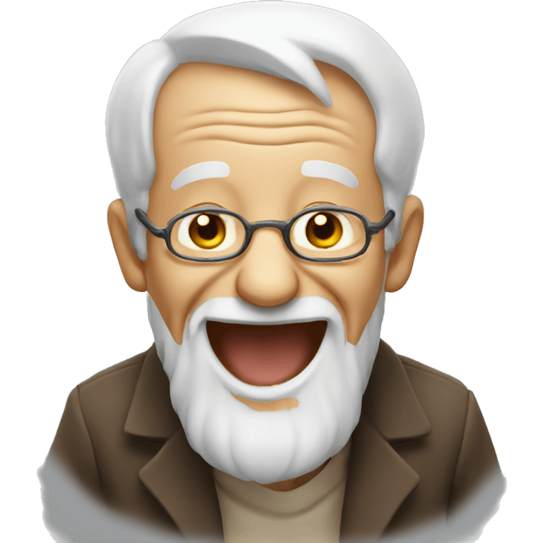 An old man laughing emoji