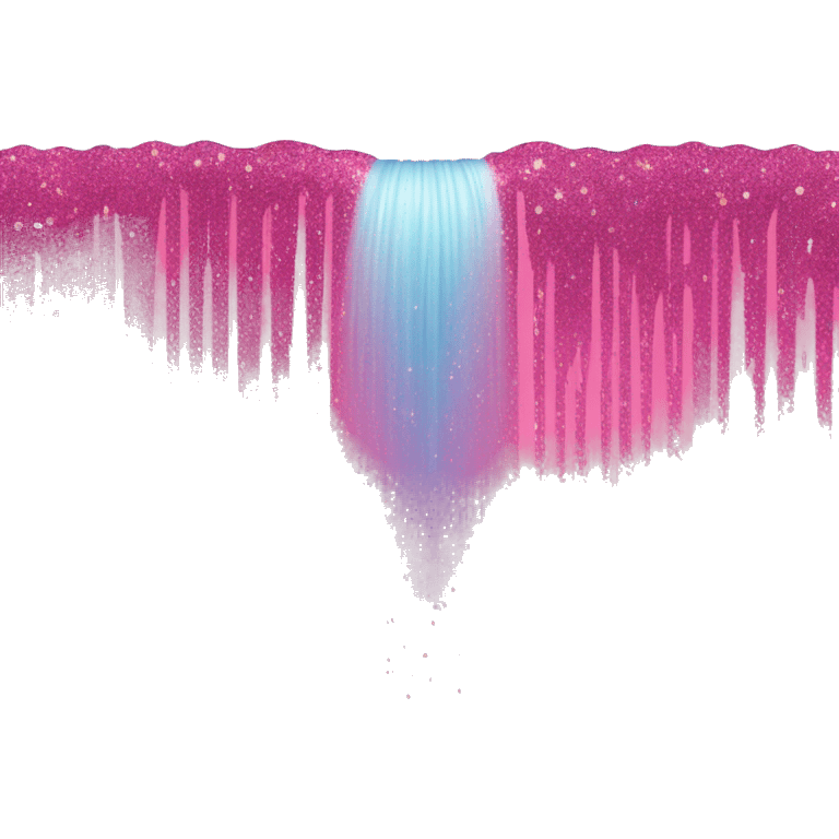 Pink ombre waterfall with glitter  emoji