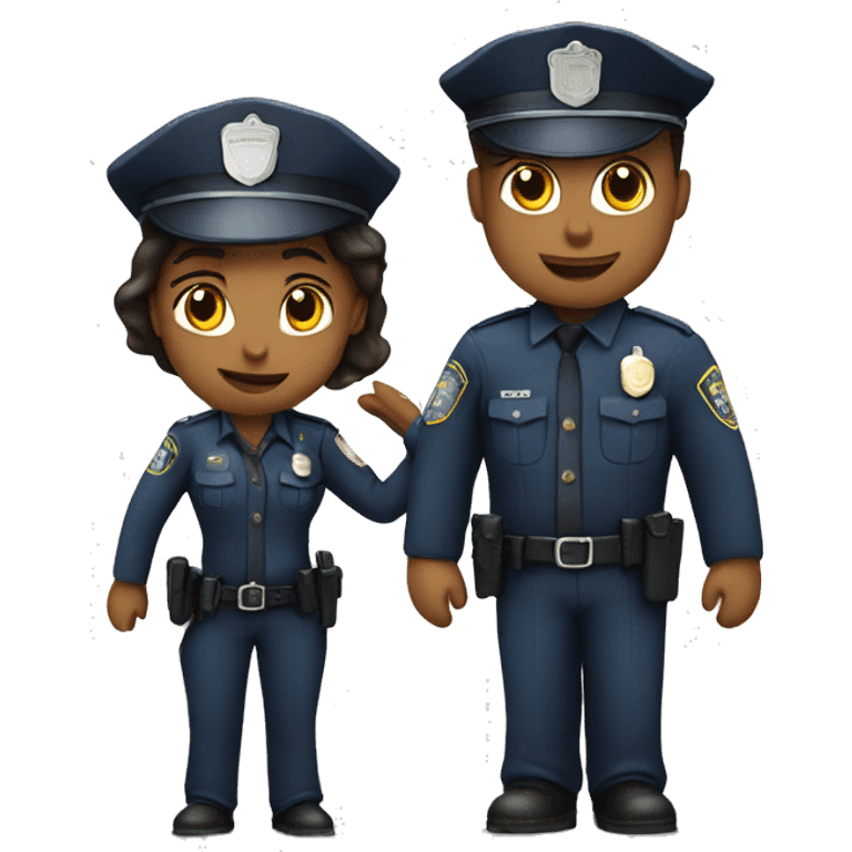 Police Woman With Police man in love emoji