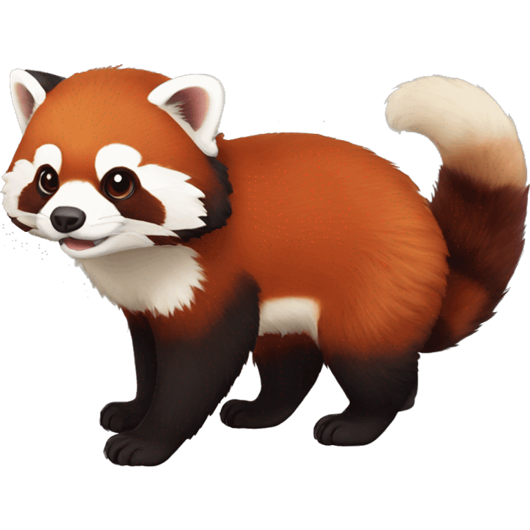 Red Panda-ferret-hybrid full body emoji