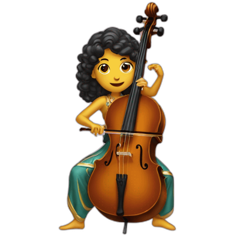 Scheherazade playing a cello emoji