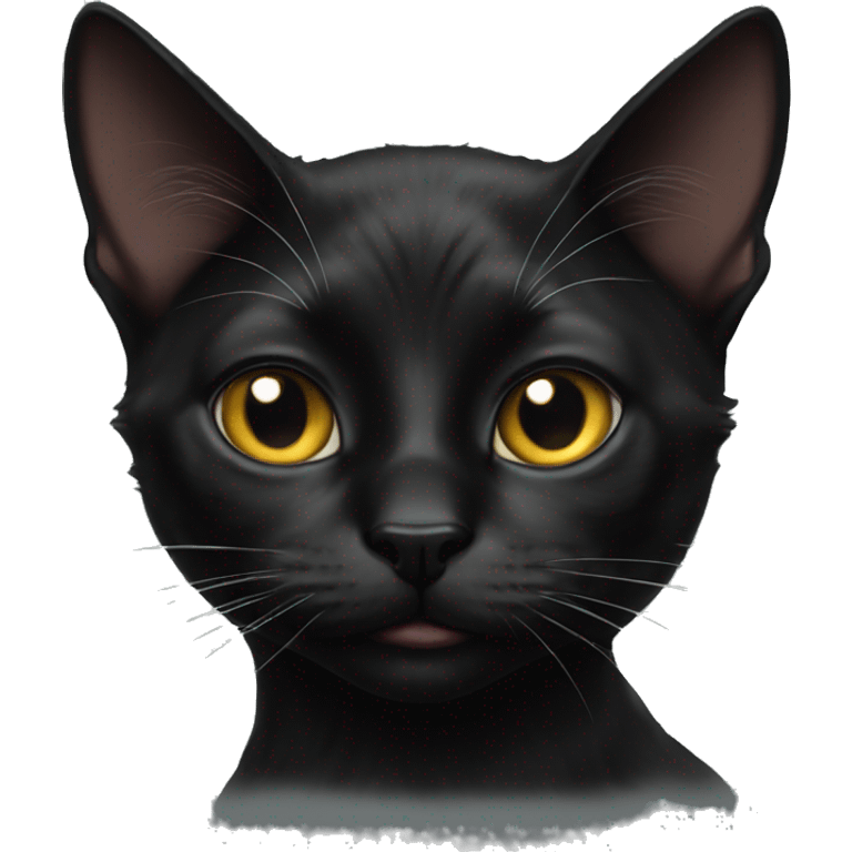 realistic black cat portrait emoji