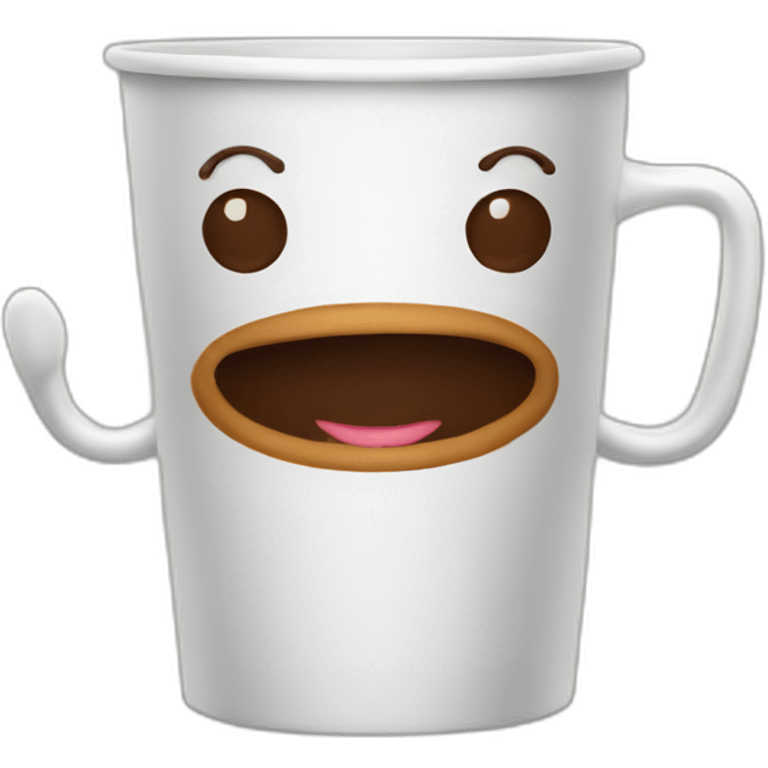 coffee cup character with legs and arms emoji