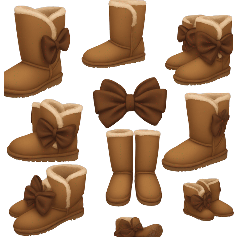 Brown Uggs with bow, medium length  emoji