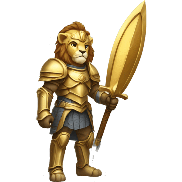 lion paladin ready for battle gold emoji