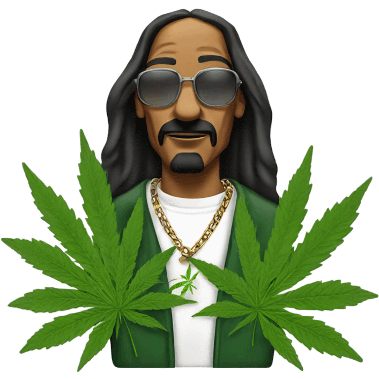 Snoop dog with weed symbols around him emoji