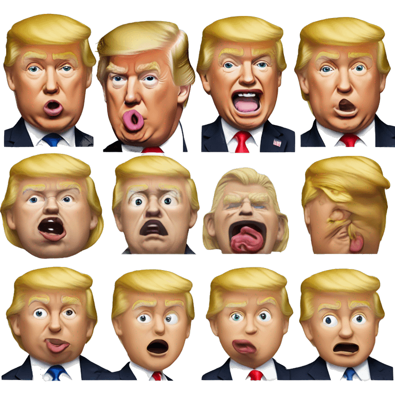 donald j trump with tounge out emoji