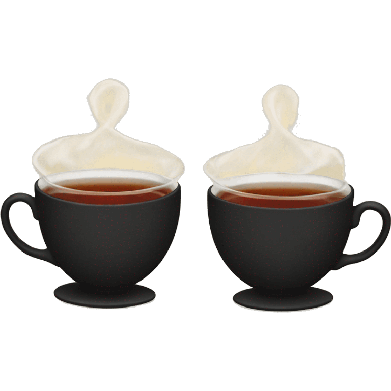 black tea cups clinking emoji