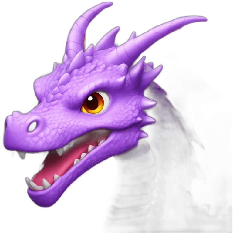 light purple dragon with red eyes  emoji