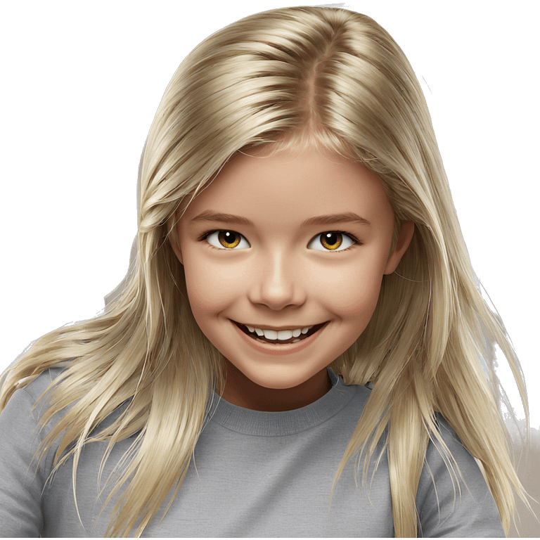 smiling blonde girl portrait emoji