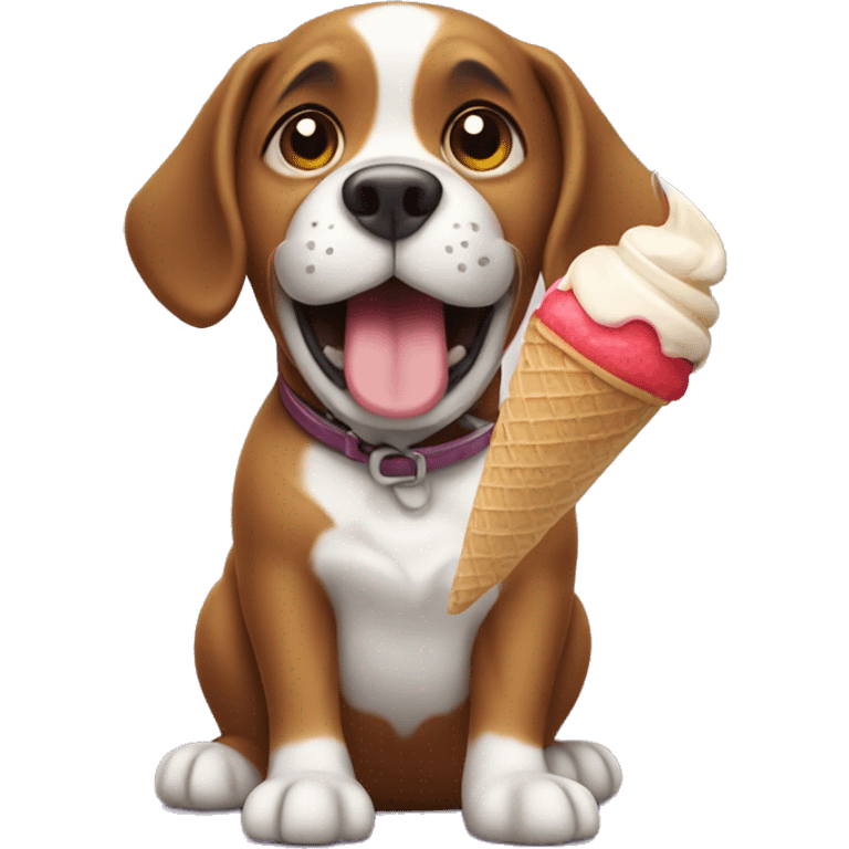 dog with ice cream emoji