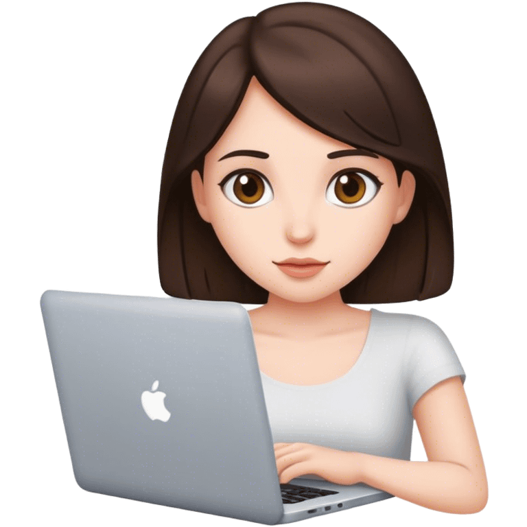 Brunette girl with laptop emoji