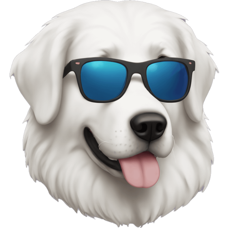 Great Pyrenees with sunglasses emoji