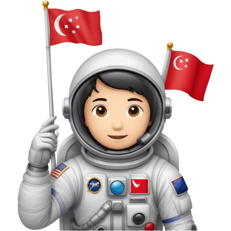 astronaut with indonesian flag emoji