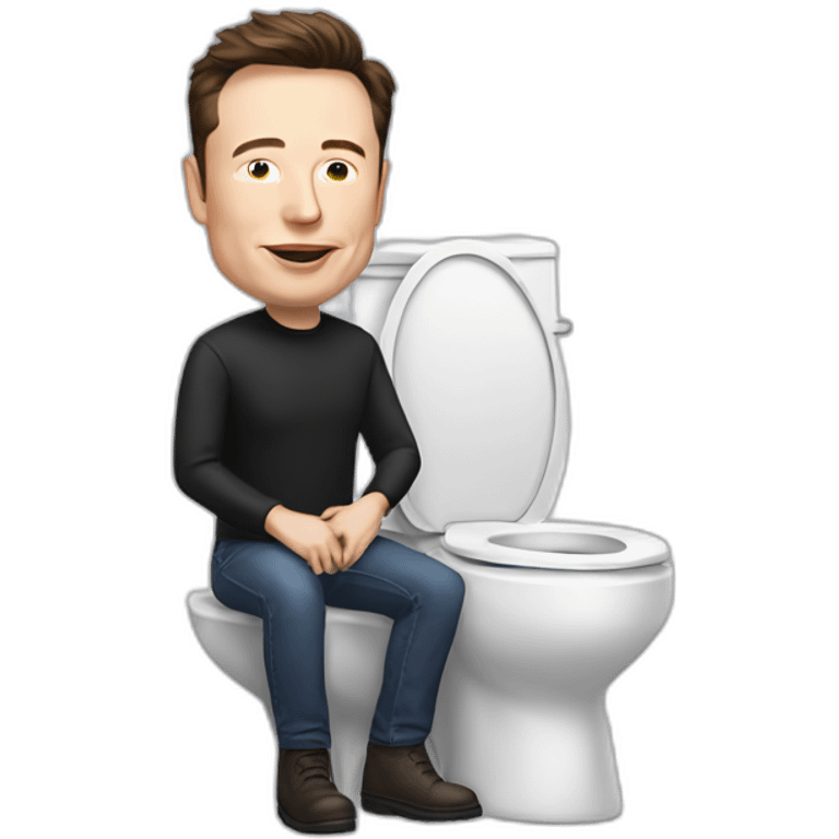 Elon musk hold toilet emoji