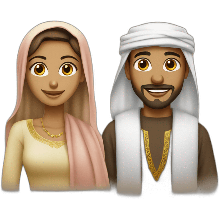 couple musulman homme africain femme arabe emoji