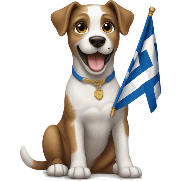 Dog with Greek flag  emoji