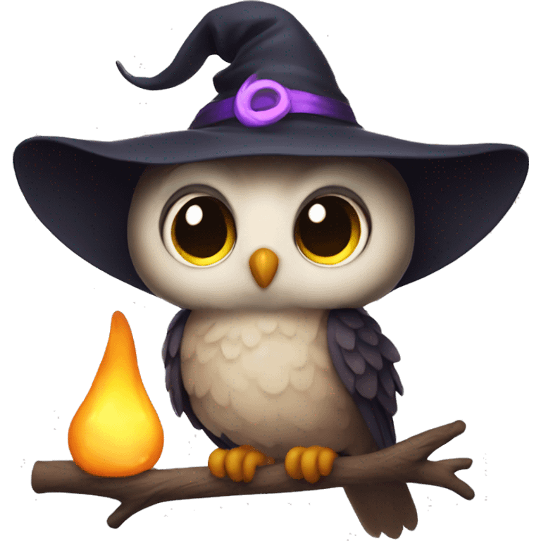 Cute Owl Witch emoji