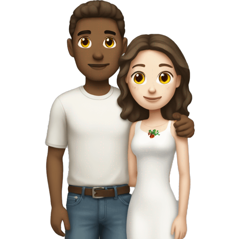 Pale brunette girl with mexican boyfriend emoji