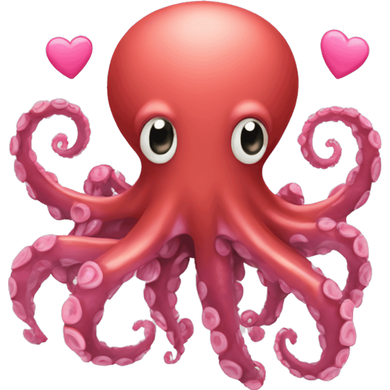 Pulpo con corazones emoji