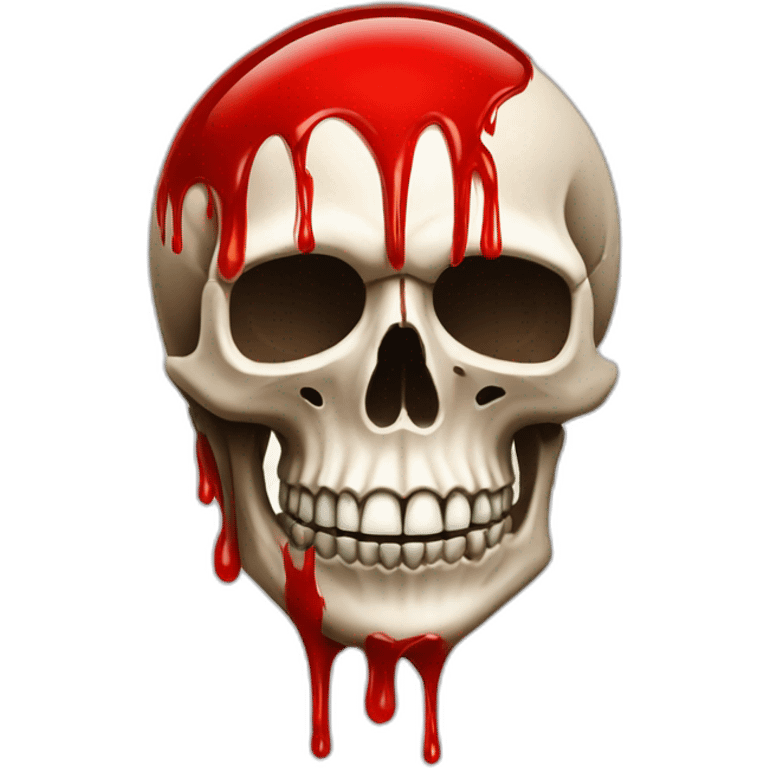 Skull with the phrase "spill oil" and red touches emoji