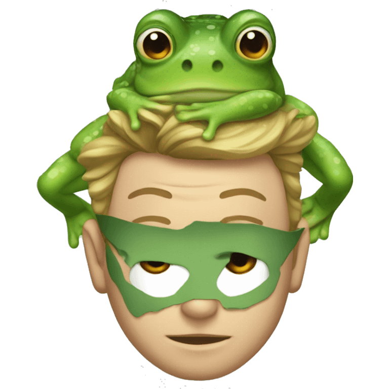 A man wearing frog on his hair emoji