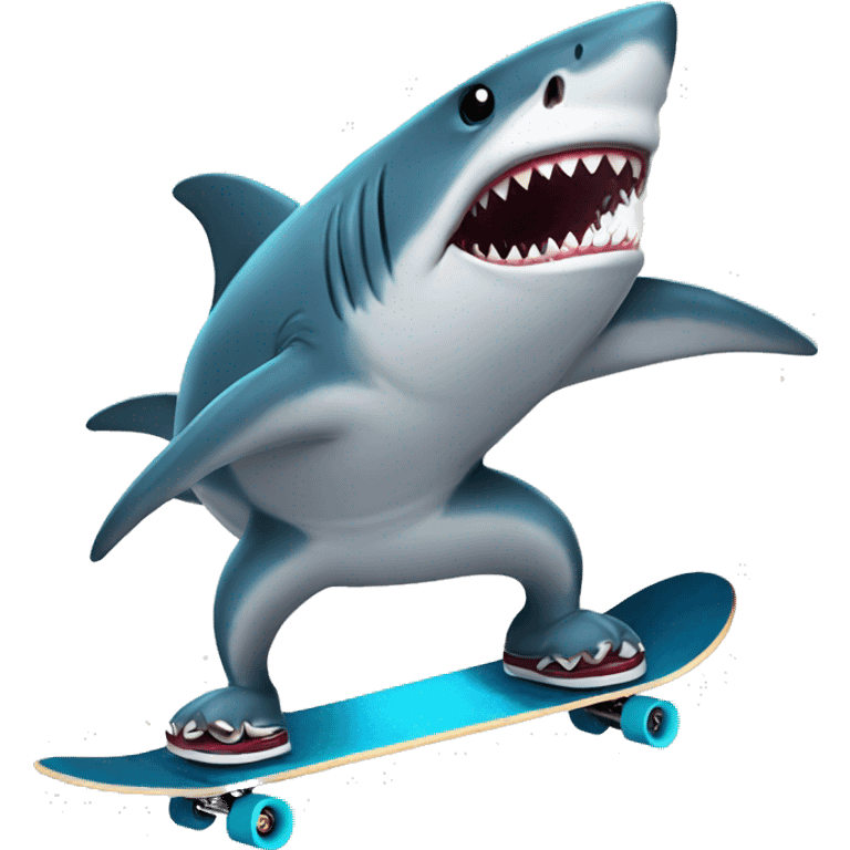 shark on a skateboard  emoji