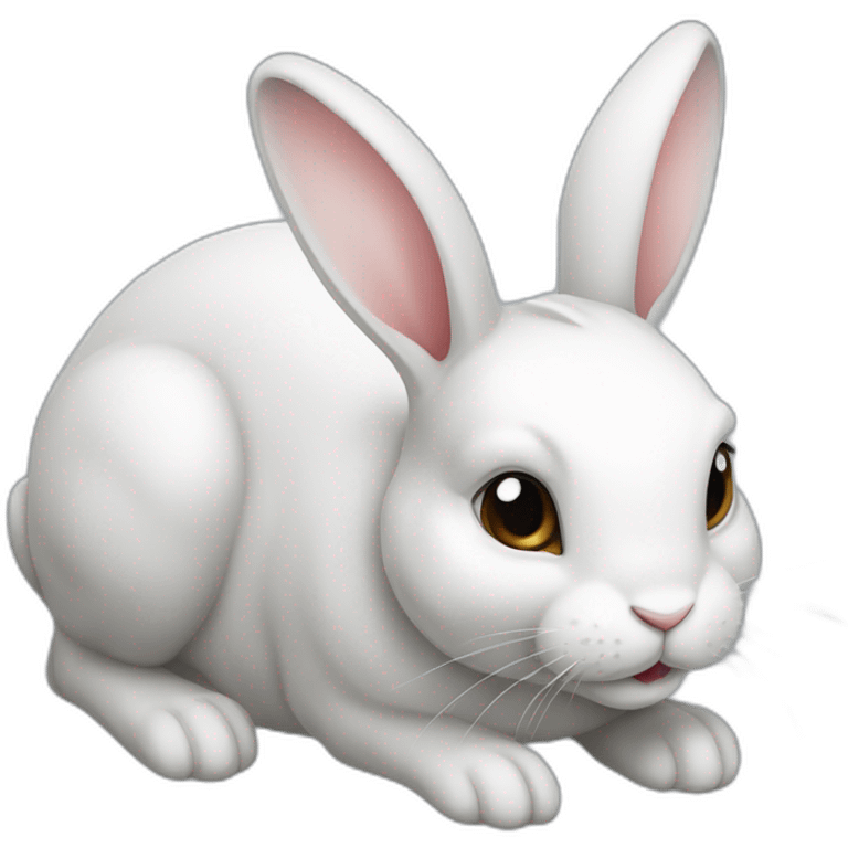 Lapin gris avec le bout d'une patte blanche emoji