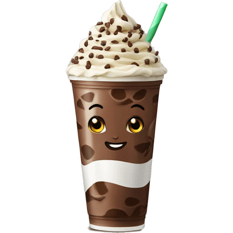 Frappuccino with ￼ chocolate chips emoji