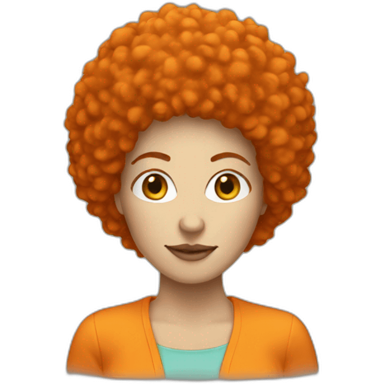 white woman with orange afro emoji