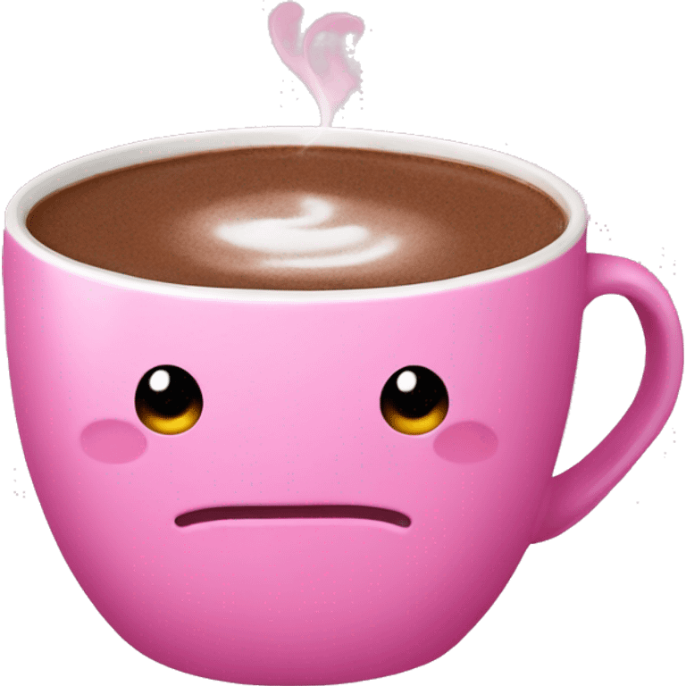 hot chocolate in pink mug emoji