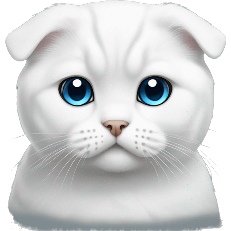 White Scottish fold with blue eyes emoji