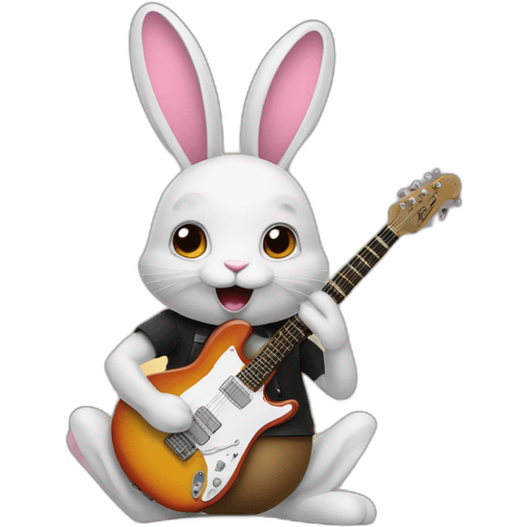 e-guitar bunny emoji