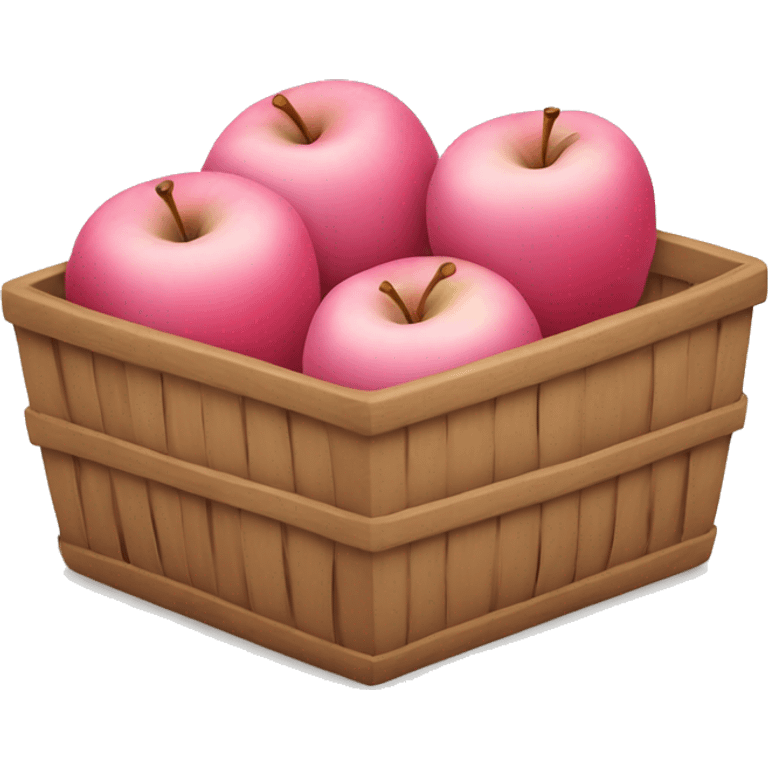 Three pink apples in a brown basket emoji